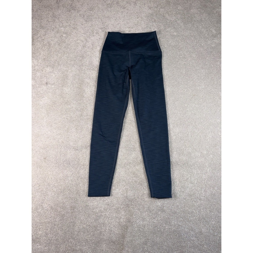 Beyond Yoga‎ Heather Rib Mid Rise Midi Yoga Leggings in Blue Horizon Heather S